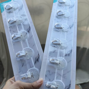 Adhesive Marble transparent Hook (6 Hooks)