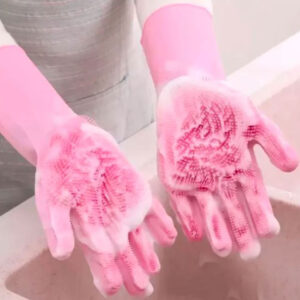 Reusable Silicone Gloves with Wash Scrubber